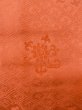 Photo5: O0201B Vintage Japanese kimono  Shiny Orange MICHIYUKI outer coat for women / Silk. Chinese flower,   (Grade B) (5)