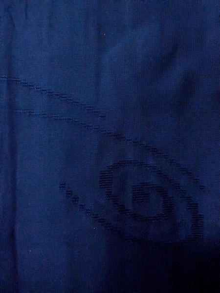 Photo5: O0201C Vintage Japanese kimono  Dark Blue MICHIYUKI outer coat for women / Silk. Swirl   (Grade B) (5)