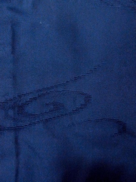 Photo6: O0201C Vintage Japanese kimono  Dark Blue MICHIYUKI outer coat for women / Silk. Swirl   (Grade B) (6)