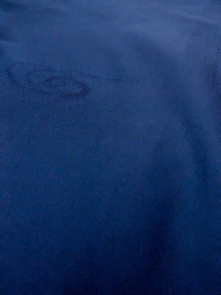 Photo8: O0201C Vintage Japanese kimono  Dark Blue MICHIYUKI outer coat for women / Silk. Swirl   (Grade B) (8)