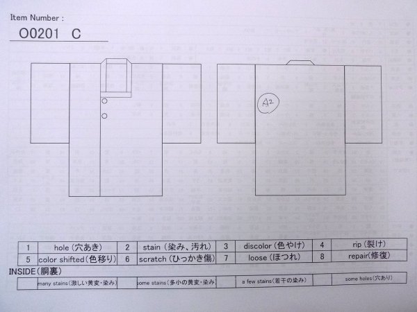 Photo13: O0201C Vintage Japanese kimono  Dark Blue MICHIYUKI outer coat for women / Silk. Swirl   (Grade B) (13)