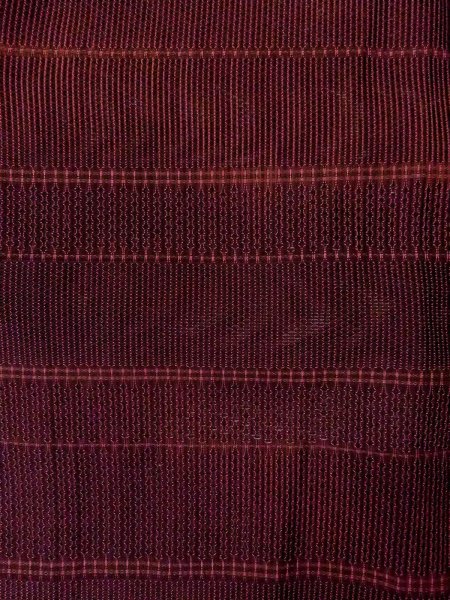 Photo5: O0201D Vintage Japanese kimono  Dark Dark Red MICHIYUKI outer coat for women / Silk. Stripes,   (Grade B) (5)