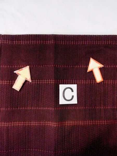 Photo15: O0201D Vintage Japanese kimono  Dark Dark Red MICHIYUKI outer coat for women / Silk. Stripes,   (Grade B) (15)