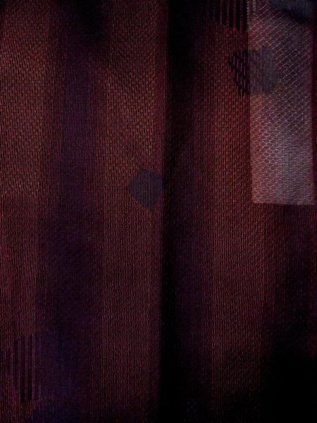 Photo3: Mint O0201F Vintage Japanese kimono  Dark Dark Red MICHIYUKI outer coat for women / Silk. Stripes,   (Grade A) (3)