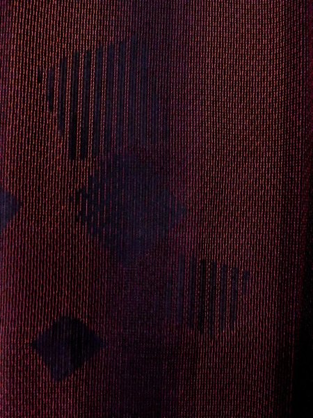 Photo5: Mint O0201F Vintage Japanese kimono  Dark Dark Red MICHIYUKI outer coat for women / Silk. Stripes,   (Grade A) (5)