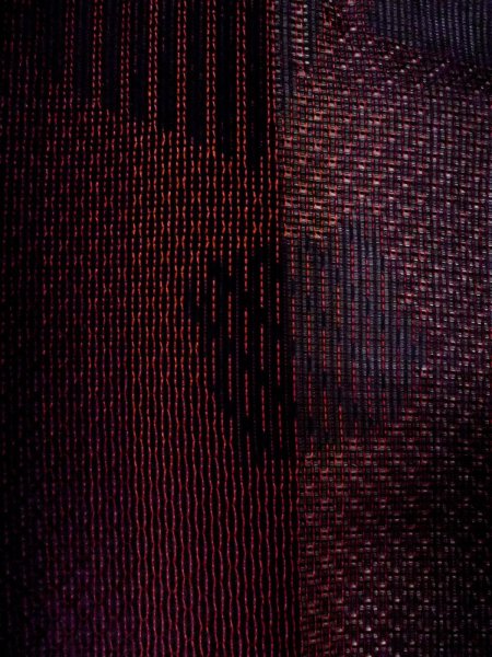 Photo6: Mint O0201F Vintage Japanese kimono  Dark Dark Red MICHIYUKI outer coat for women / Silk. Stripes,   (Grade A) (6)