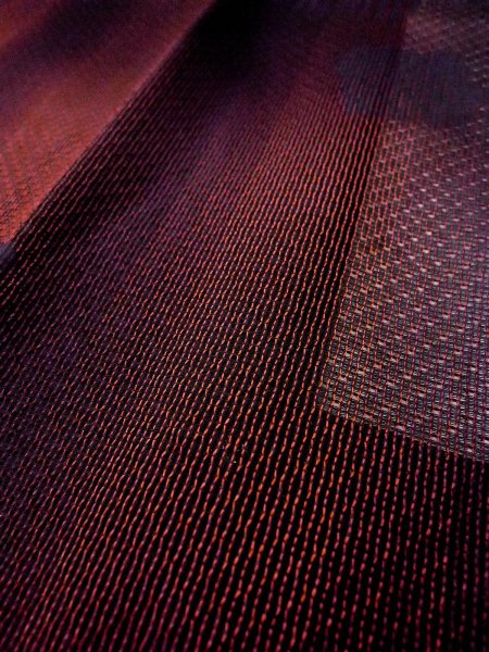 Photo8: Mint O0201F Vintage Japanese kimono  Dark Dark Red MICHIYUKI outer coat for women / Silk. Stripes,   (Grade A) (8)