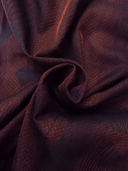 Photo12: Mint O0201F Vintage Japanese kimono  Dark Dark Red MICHIYUKI outer coat for women / Silk. Stripes,   (Grade A) (12)