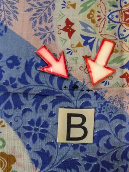 Photo12: O0207D Vintage Japanese Kimono  Pale Multi Color HANHABA OBI half width sash Chinz pattern Cotton. (Grade C) (12)