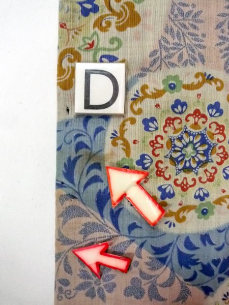 Photo14: O0207D Vintage Japanese Kimono  Pale Multi Color HANHABA OBI half width sash Chinz pattern Cotton. (Grade C) (14)