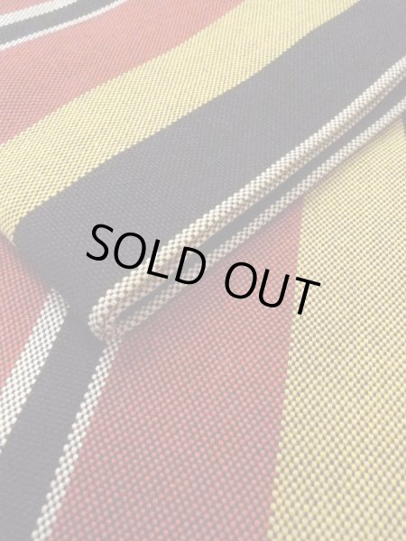 Photo9: O0207G Vintage Japanese Kimono   Multi Color HANHABA OBI half width sash Stripes Cotton. (Grade B) (9)