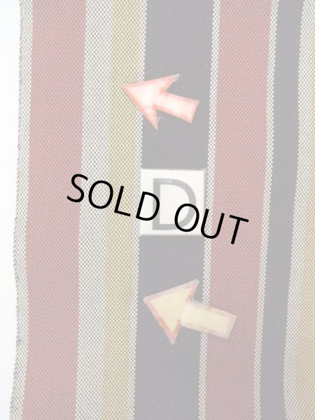 Photo13: O0207G Vintage Japanese Kimono   Multi Color HANHABA OBI half width sash Stripes Cotton. (Grade B) (13)