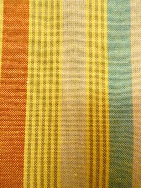 Photo4: O0207H Vintage Japanese Kimono Pale Grayish Multi Color HANHABA OBI half width sash Stripes Cotton. (Grade B) (4)