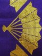Photo4: Mint O0207I Vintage Japanese Kimono  Vivid Purple HANHABA OBI half width sash Folding fan Synthetic. (Grade A) (4)