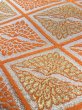 Photo9: Mint O0207J Vintage Japanese Kimono   Orange HANHABA OBI half width sash Bird Silk. (Grade A) (9)