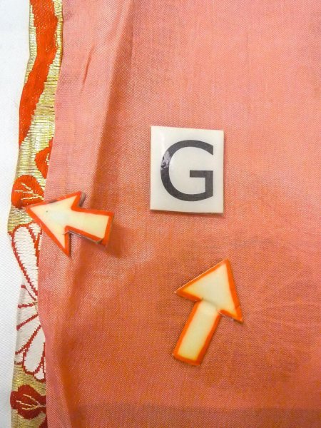 Photo17: O0207K Vintage Japanese Kimono  Shiny Gold HANHABA OBI half width sash Chrysanthemum Silk. (Grade C) (17)