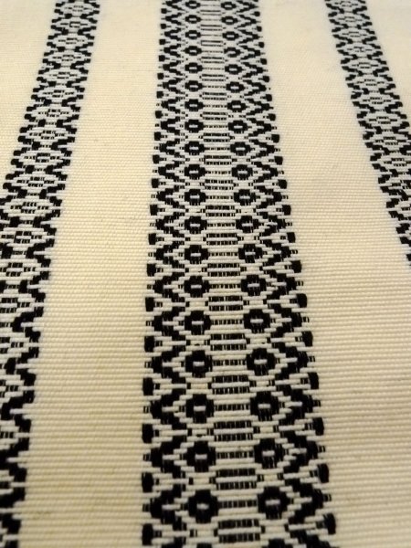 Photo7: Mint O0207N Vintage Japanese Kimono   Ivory HANHABA OBI half width sash KENJO pattern(A prestigious pattern meaning that it was presented to the Shogunate.) Wool. (Grade A) (7)