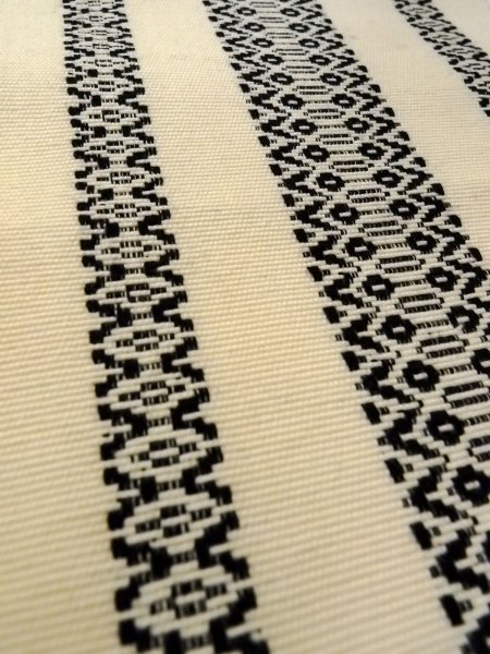 Photo8: Mint O0207N Vintage Japanese Kimono   Ivory HANHABA OBI half width sash KENJO pattern(A prestigious pattern meaning that it was presented to the Shogunate.) Wool. (Grade A) (8)