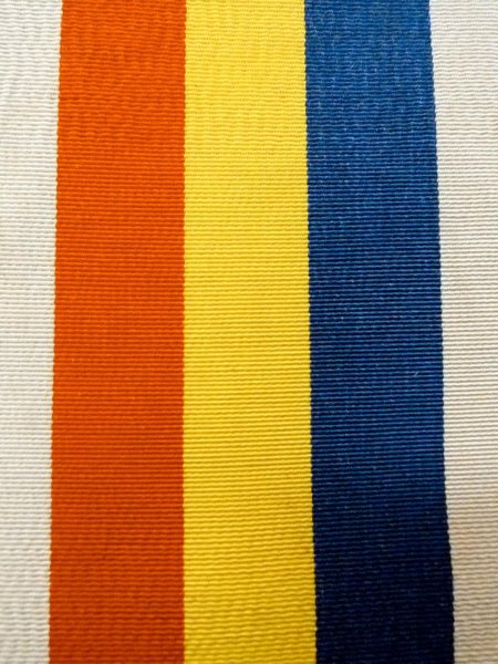 Photo4: O0207O Vintage Japanese Kimono   Multi Color HANHABA OBI half width sash Stripes Silk. (Grade C) (4)