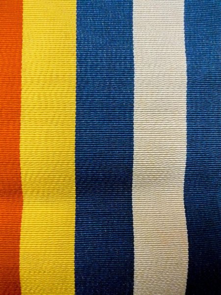 Photo5: O0207O Vintage Japanese Kimono   Multi Color HANHABA OBI half width sash Stripes Silk. (Grade C) (5)