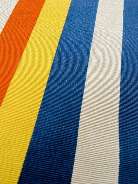 Photo8: O0207O Vintage Japanese Kimono   Multi Color HANHABA OBI half width sash Stripes Silk. (Grade C) (8)