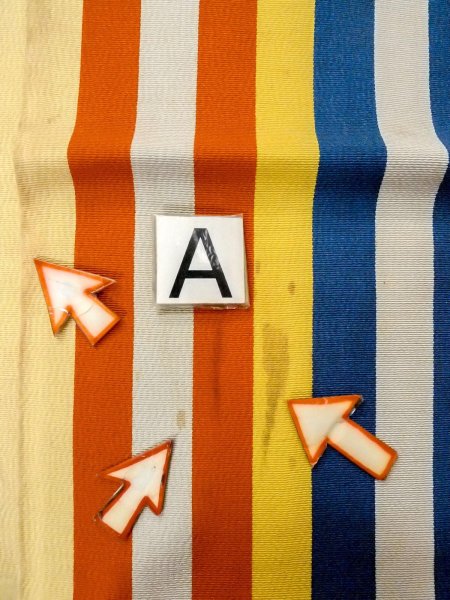 Photo10: O0207O Vintage Japanese Kimono   Multi Color HANHABA OBI half width sash Stripes Silk. (Grade C) (10)