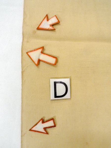 Photo13: O0207O Vintage Japanese Kimono   Multi Color HANHABA OBI half width sash Stripes Silk. (Grade C) (13)