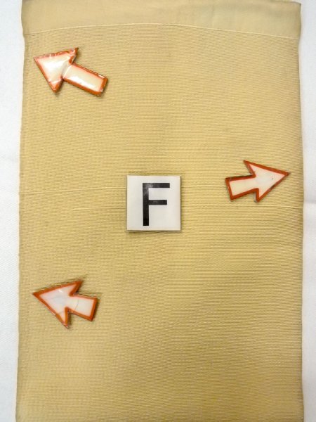 Photo15: O0207O Vintage Japanese Kimono   Multi Color HANHABA OBI half width sash Stripes Silk. (Grade C) (15)