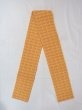 Photo1: O0207P Vintage Japanese Kimono   Yellow HANHABA OBI half width sash Plaid Checks Cotton. (Grade B) (1)