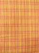 Photo2: O0207P Vintage Japanese Kimono   Yellow HANHABA OBI half width sash Plaid Checks Cotton. (Grade B) (2)