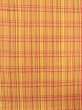 Photo3: O0207P Vintage Japanese Kimono   Yellow HANHABA OBI half width sash Plaid Checks Cotton. (Grade B) (3)
