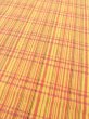 Photo6: O0207P Vintage Japanese Kimono   Yellow HANHABA OBI half width sash Plaid Checks Cotton. (Grade B) (6)