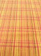Photo7: O0207P Vintage Japanese Kimono   Yellow HANHABA OBI half width sash Plaid Checks Cotton. (Grade B) (7)