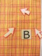 Photo11: O0207P Vintage Japanese Kimono   Yellow HANHABA OBI half width sash Plaid Checks Cotton. (Grade B) (11)