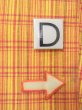 Photo13: O0207P Vintage Japanese Kimono   Yellow HANHABA OBI half width sash Plaid Checks Cotton. (Grade B) (13)