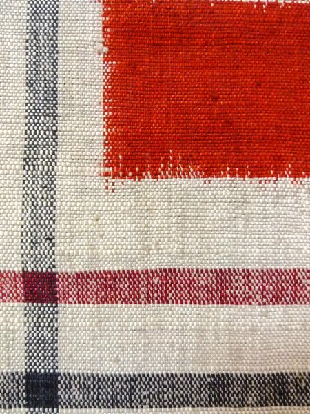 Photo6: O0207Q Vintage Japanese Kimono   Off White HANHABA OBI half width sash Quadrangle Cotton. (Grade B) (6)