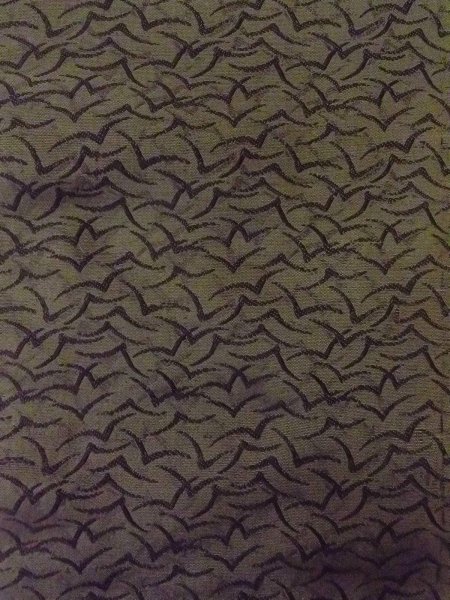 Photo2: O0207R Vintage Japanese Kimono  Dark Olive HANHABA OBI half width sash Bird Silk. (Grade D) (2)