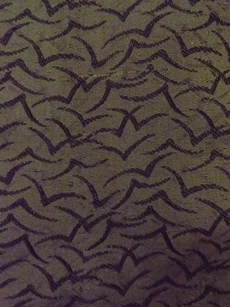 Photo5: O0207R Vintage Japanese Kimono  Dark Olive HANHABA OBI half width sash Bird Silk. (Grade D) (5)