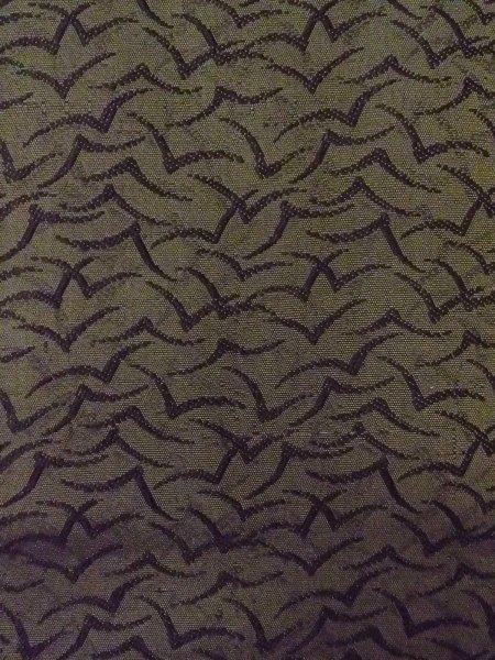 Photo6: O0207R Vintage Japanese Kimono  Dark Olive HANHABA OBI half width sash Bird Silk. (Grade D) (6)