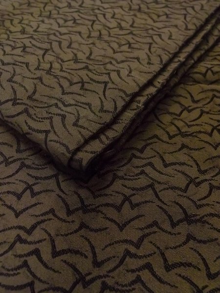 Photo10: O0207R Vintage Japanese Kimono  Dark Olive HANHABA OBI half width sash Bird Silk. (Grade D) (10)
