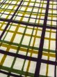 Photo7: O0207T Vintage Japanese Kimono   Off White HANHABA OBI half width sash Plaid Checks Cotton. (Grade C) (7)