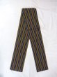 Photo1: O0207U Vintage Japanese Kimono   Navy Blue HANHABA OBI half width sash Stripes Cotton. (Grade A) (1)