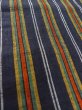 Photo9: O0207U Vintage Japanese Kimono   Navy Blue HANHABA OBI half width sash Stripes Cotton. (Grade A) (9)