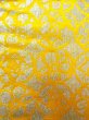 Photo4: O0207V Vintage Japanese Kimono   Yellow HANHABA OBI half width sash Abstract pattern Silk. (Grade A) (4)