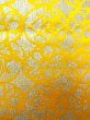 Photo5: O0207V Vintage Japanese Kimono   Yellow HANHABA OBI half width sash Abstract pattern Silk. (Grade A) (5)