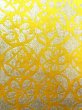 Photo6: O0207V Vintage Japanese Kimono   Yellow HANHABA OBI half width sash Abstract pattern Silk. (Grade A) (6)