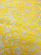 Photo7: O0207V Vintage Japanese Kimono   Yellow HANHABA OBI half width sash Abstract pattern Silk. (Grade A) (7)