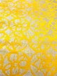 Photo8: O0207V Vintage Japanese Kimono   Yellow HANHABA OBI half width sash Abstract pattern Silk. (Grade A) (8)