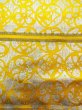 Photo12: O0207V Vintage Japanese Kimono   Yellow HANHABA OBI half width sash Abstract pattern Silk. (Grade A) (12)