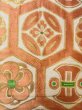 Photo2: O0207W Vintage Japanese Kimono   White HANHABA OBI half width sash Flower circle Silk. (Grade C) (2)